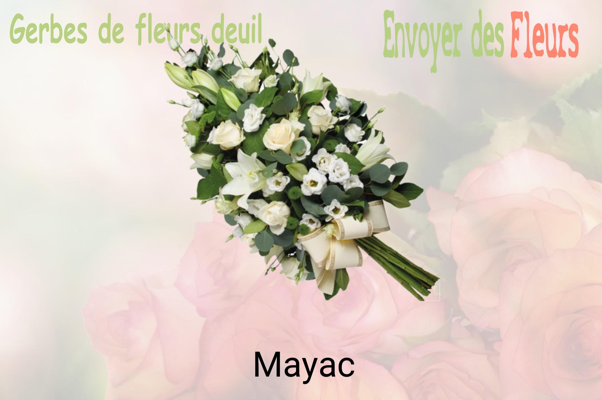 Gerbe de fleurs de deuil livrée à Mayac